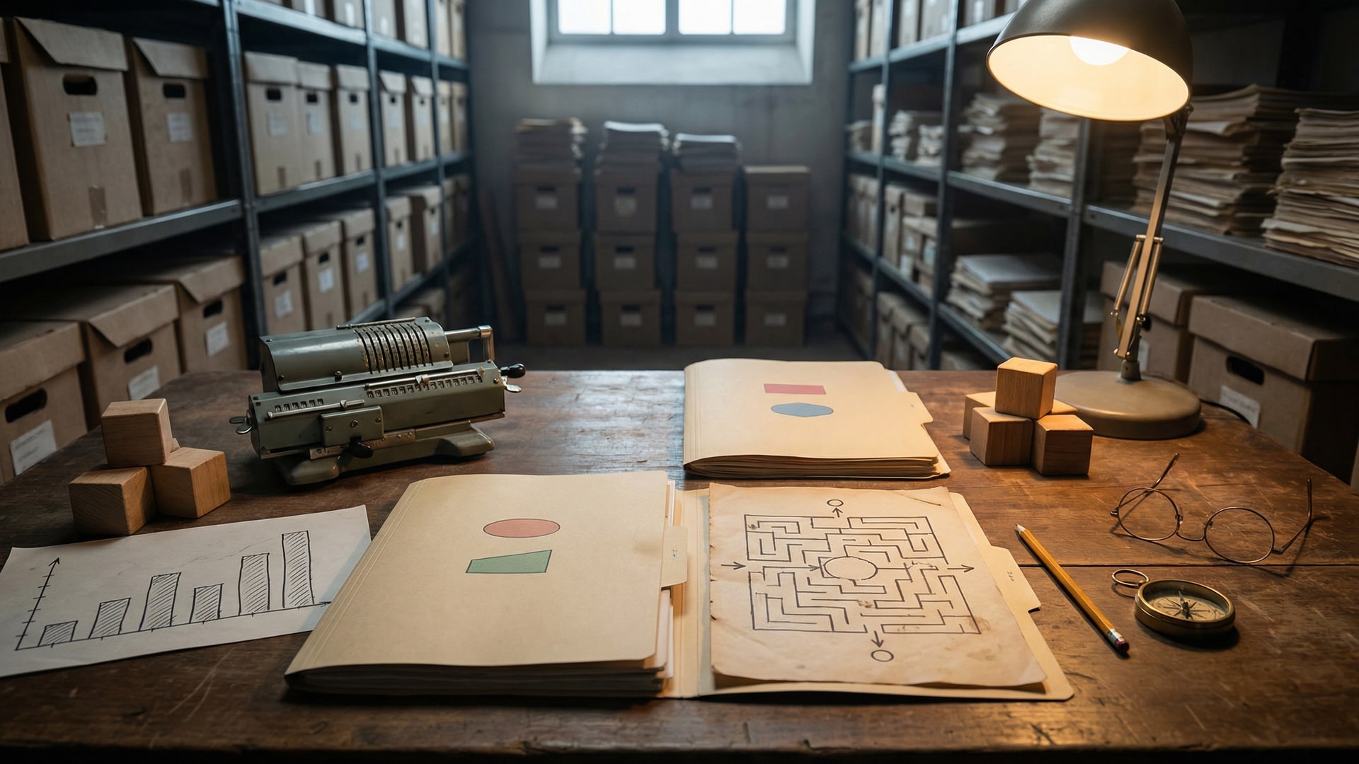 Cost and tradeoff planning: calculator, simple chart blocks (no numbers), and two options laid out side-by-side with neutral props