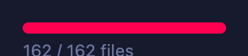 Review progress bar showing files processed