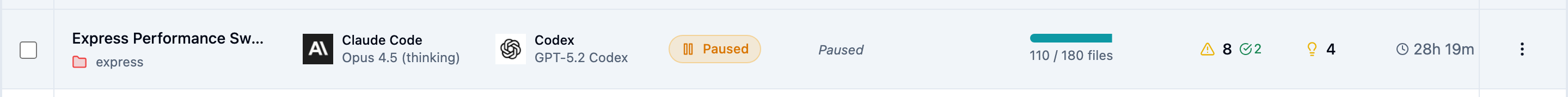 A review session row showing progress indicators